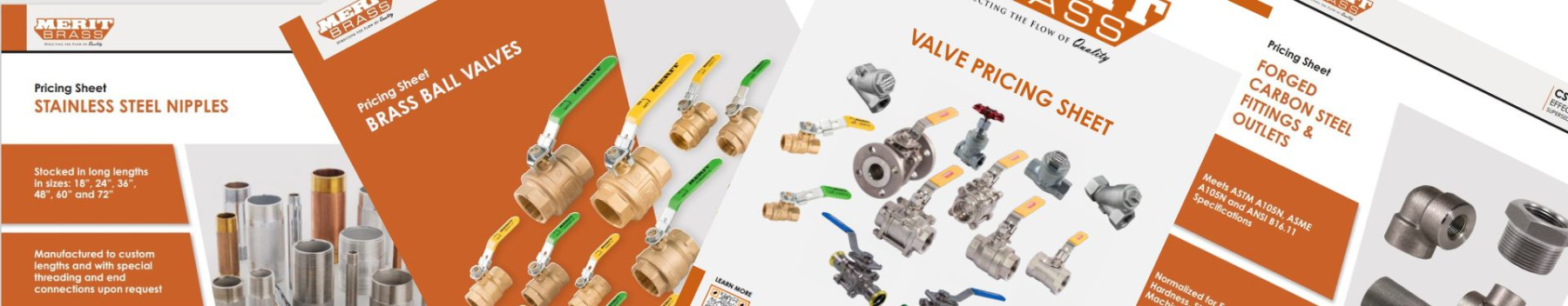 Merit Brass price sheets and product resources for piping system planning